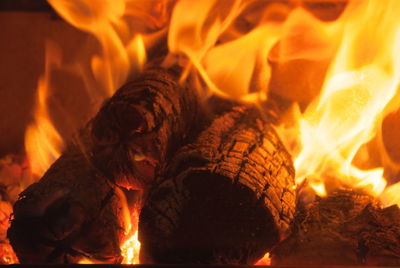 Close-up of bonfire