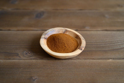 High angle view of coffee on table