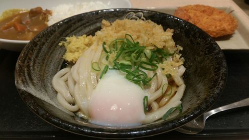 Close-up of served food in plate