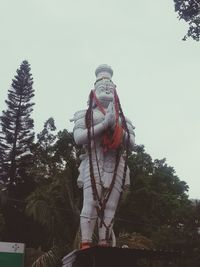 Low angle view of statue against clear sky