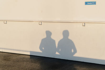 Shadow of man on wall