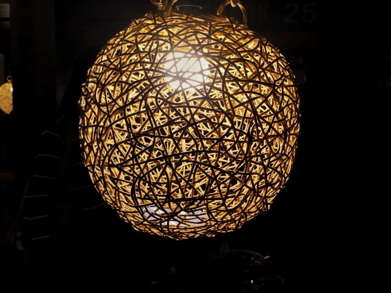 lighting, lighting equipment, light fixture, illuminated, hanging, indoors, light, no people, decoration, night, chandelier, pattern, sphere, lamp, glowing, electricity, darkness, electric lamp, pendant light, circle, lantern, yellow, electric light, ceiling, close-up