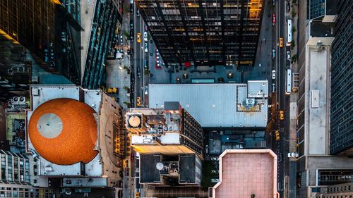 Aerial view of buildings in city