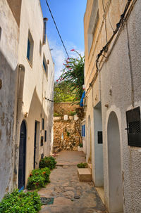 Narrow alley amidst buildings in town