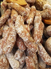 Full frame shot of breads for sale in market