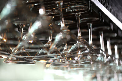 Close-up of wine glasses