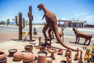 View of an animal sculpture against sky