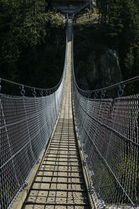 High angle view of suspension bridge