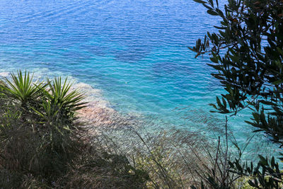 High angle view of sea