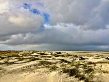 Scenic view of beach against sky