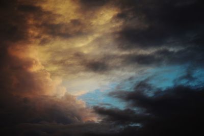 Low angle view of storm clouds in sky