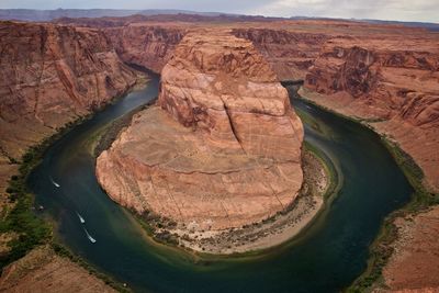 High angle view of rock formations