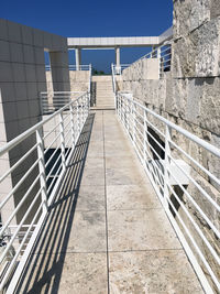 Low angle view of staircase against sky