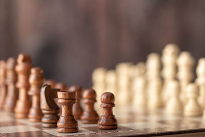 Close-up of chess pieces