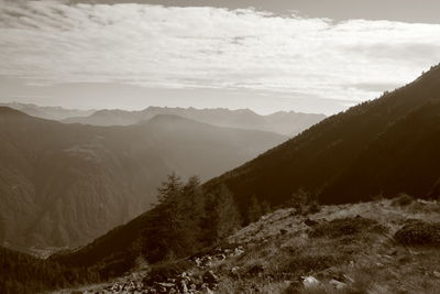 Scenic view of mountains against sky