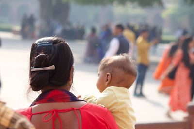 Rear view of people on outdoors