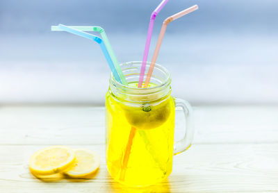 Close-up of drink on table