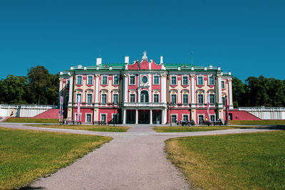 Building against clear blue sky