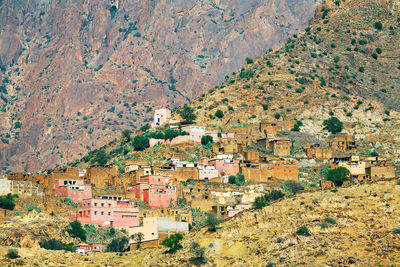 View of houses on mountain