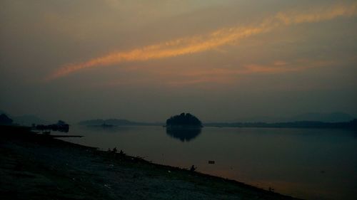 Scenic view of sea at sunset