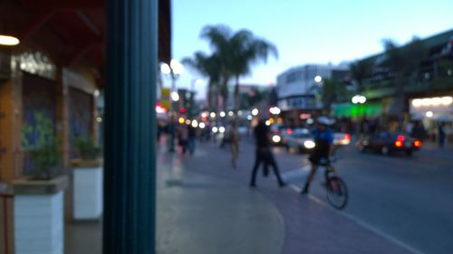 View of city street at night