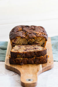 Close-up of chocolate on cutting board