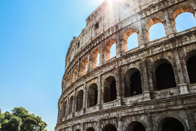 Low angle view of coliseum