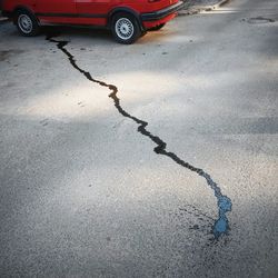 Cars parked on street