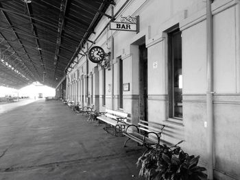 View of an empty railway station platform