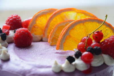 Close-up of strawberries in plate