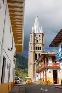 Central square and the minor basilica of the immaculate conception at the small town of jardin