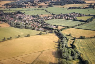 High angle view of agricultural field