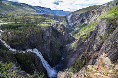 Scenic view of waterfall