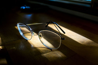 High angle view of sunglasses on table