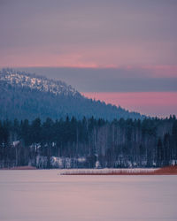 Scenic view of landscape against sky during sunset