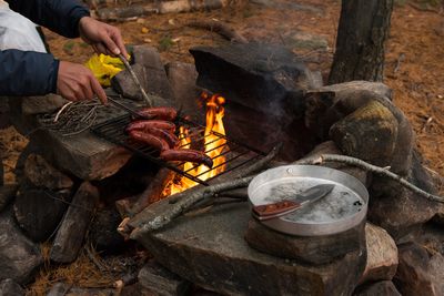 Cropped image of man welding metal