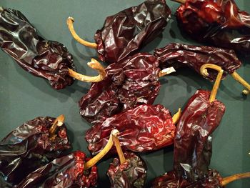 High angle view of vegetables on table