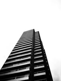 Low angle view of modern building against clear sky