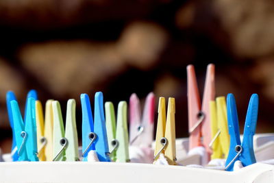 Close-up of colored pencils