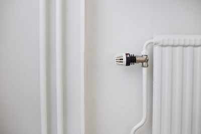 View of radiator with thermostat