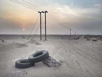 Old tyres in the desert