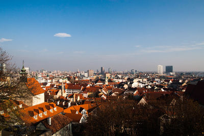 View of town against sky