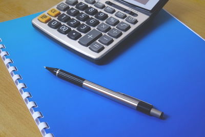 High angle view of computer keyboard on table