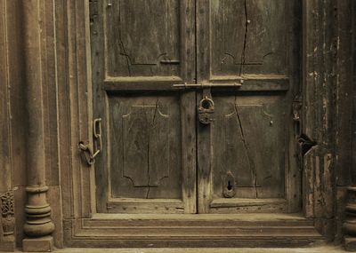 Close-up of closed door