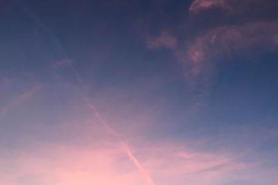 Low angle view of vapor trail in sky