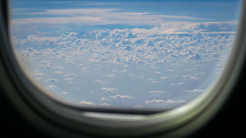 Aerial view of sea from airplane window