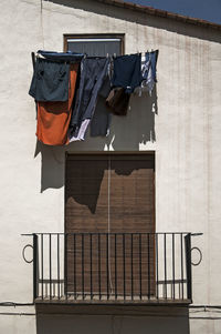 Clothes drying in balcony