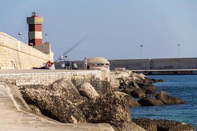 View of lighthouse at seaside