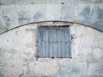 Closed door of old building