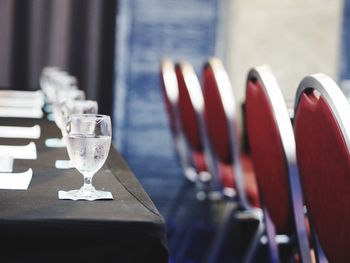 Close-up of objects on table in restaurant